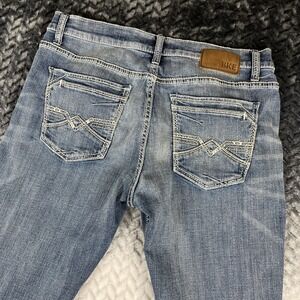 BKE Buckle Jake Jeans Mens 36L(36x34") Thick Stitch Blue Denim BootLeg